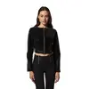 Freddy zip-front cropped jacket in shiny faux leather, Μέγεθος: L