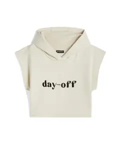 Freddy Cropped sleeveless sweatshirt with a hood and raw edges, Size: S
