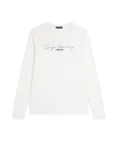 Freddy long-sleeve t-shirt with a logo and lettering in rhinestones, Μέγεθος: S