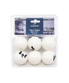 Eurosport 6pc 3 Star Ball Set Ping Pong, Size: 1