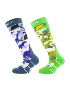 Sinner Kids Ski Socks Dino 2 Pack Unisex Socks, Size: 23