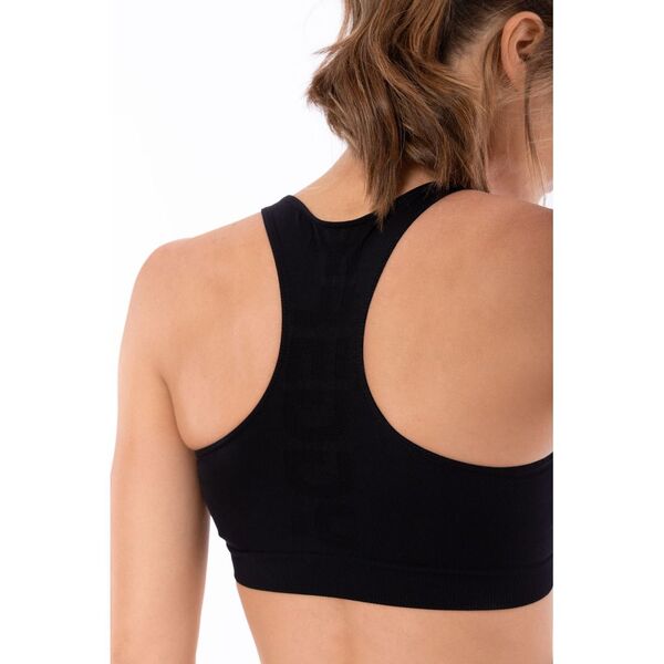 Medium support sports bra with a woven logo, Size: XS, 4 image