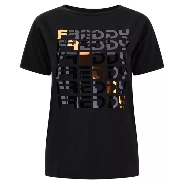 Freddy Jersey t-shirt with repeated glossy maxi logo print, Μέγεθος: M