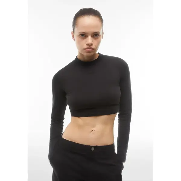 Freddy Cropped long-sleeve garment-dyed shirt in jersey, Μέγεθος: S, 4 image