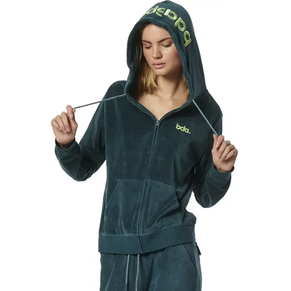 Body Action Velour Hoodie Jacket Γυναικεία Ζακέτα, Μέγεθος: XS