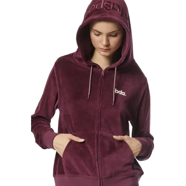 Body Action Velour Hoodie Jacket Γυναικεία Ζακέτα, Μέγεθος: XS, 3 image