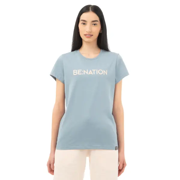 Benation Crew Neck Women's T-Shirt, Size: M, 2 image