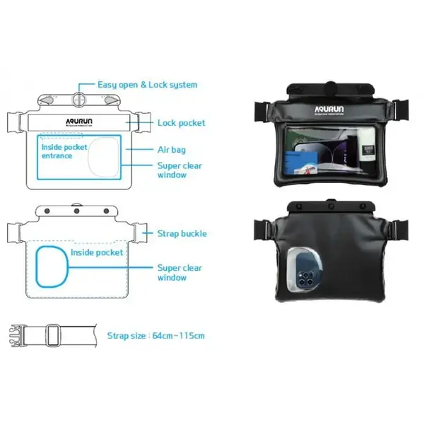 Aqurun Waterproof Sling Bag, Μέγεθος: 1, 3 image