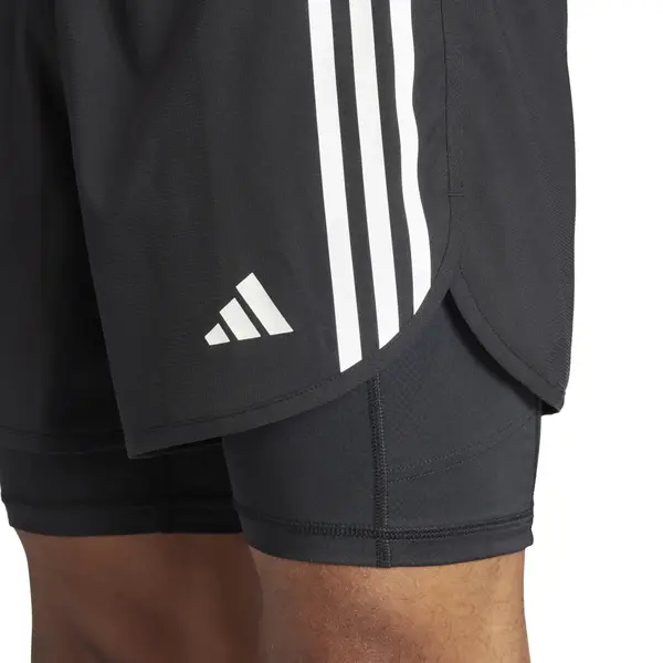 Adidas Own the Run 3-Stripes 2-in-1 Men's Shorts, Size: S, 3 image