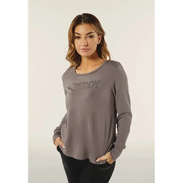 Freddy crew-neck sweatshirt with a FREDDY logo in rhinestones, Μέγεθος: S, 2 image