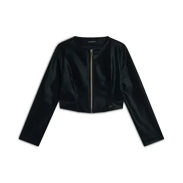 Freddy zip-front cropped jacket in shiny faux leather, Μέγεθος: L, 4 image