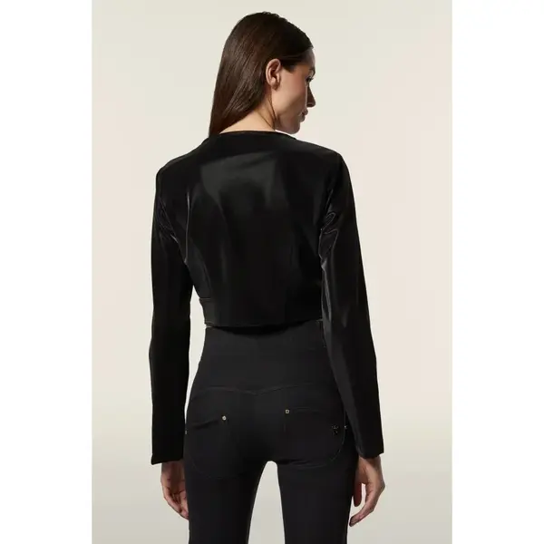 Freddy zip-front cropped jacket in shiny faux leather, Μέγεθος: L, 2 image