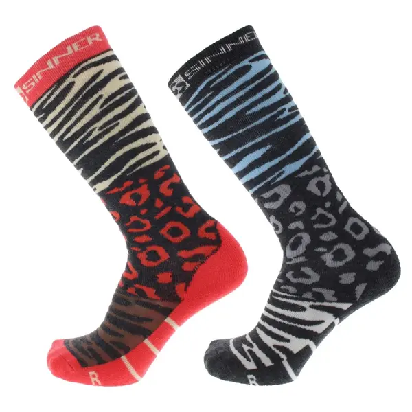 Sinner Ladies Ski Animal 2 Pack Socks, Size: 36