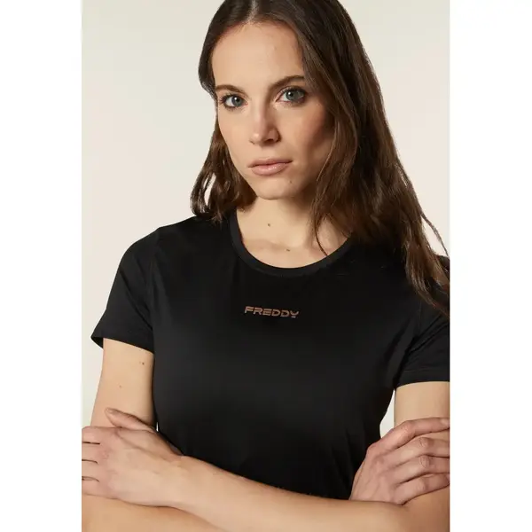 Freddy athletic t-shirt in performance fabric with a bronze logo, Μέγεθος: S, 4 image