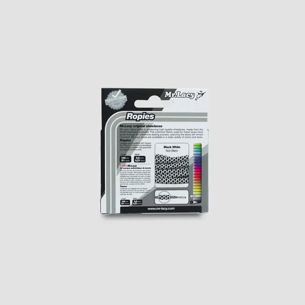 Mr Lacy Ropies 130cm Black White Unisex Κορδόνι, Μέγεθος: 1, 3 image