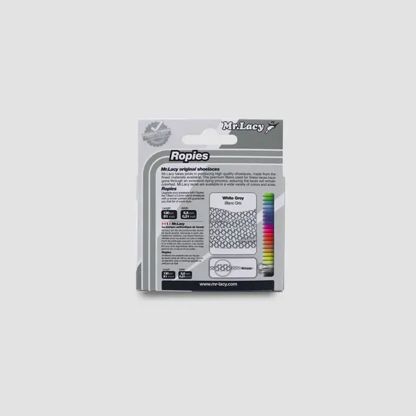 Mr Lacy Ropies 130cm White Grey Unisex Κορδόνι, Μέγεθος: 1, 3 image