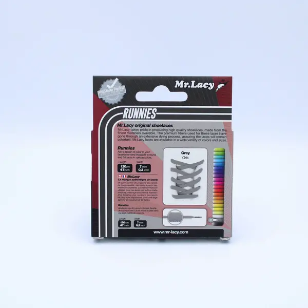 Mr Lacy Runnies Lf Flat 120cm Grey Unisex Cord, Size: 1, 3 image