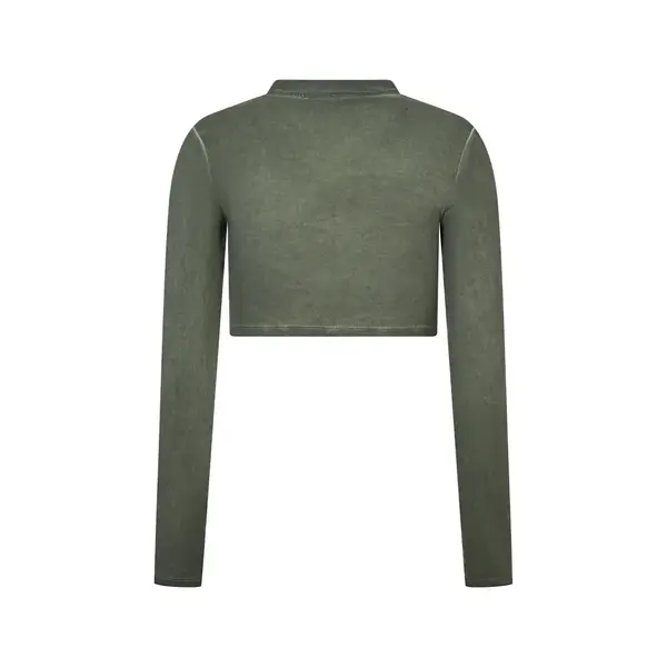 Freddy Cropped long-sleeve garment-dyed shirt in jersey, Μέγεθος: L, 4 image