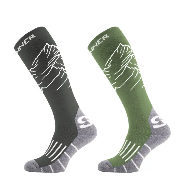 Sinner Men Ski Socks Mountain 2 Pack Unisex Κάλτσες, Μέγεθος: 36