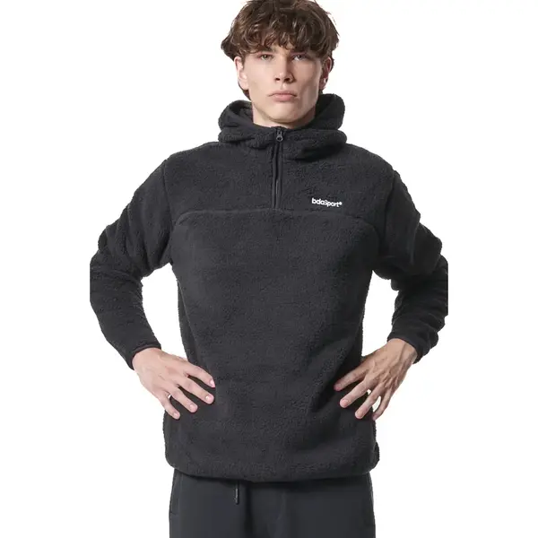 Body Action M Half-Zip Sherpa-Fleece Hood Men's Hoodie, Size: L
