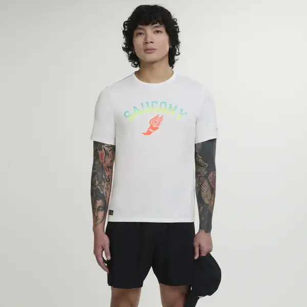 Saucony Stopwatch Graphic Short Sleeve Ανδρικό Κοντομάνικο, Μέγεθος: M