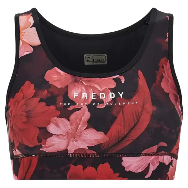 Freddy Breathable eco-friendly sports bra with an all-over print Γυναικείο Μπουστάκι, Μέγεθος: S