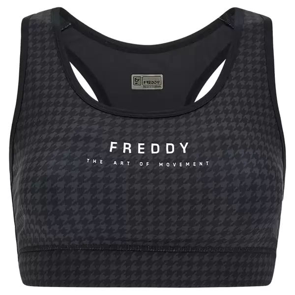 Freddy Breathable eco-friendly sports bra with an all-over print Γυναικείο Μπουστάκι, Μέγεθος: XS