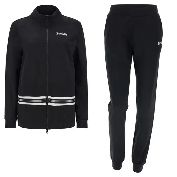 Freddy Long stretch fleece track suit with striped jacquard tape, Size: S