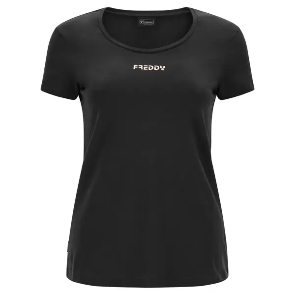 Freddy Stretch cotton t-shirt with a copper Freddy logo Γυναικείο Κοντομάνικο, Μέγεθος: L