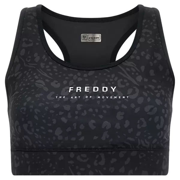 Freddy Breathable eco-friendly sports bra with an all-over print Γυναικείο Μπουστάκι, Μέγεθος: S